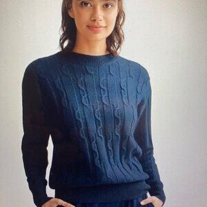 Cable Tunic Sweater. Navy XL